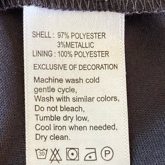 Calligraphie Black Lace Trim Metallic Clip Dot Sheer Blouse MED Whimsygoth Fairy - Picture 8 of 9